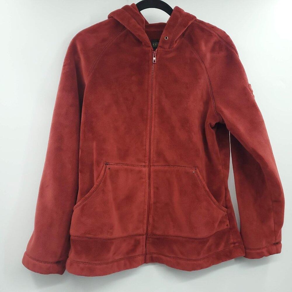 Kristen Blake Fleece Zip Up Hoodie Sweater Medium Red